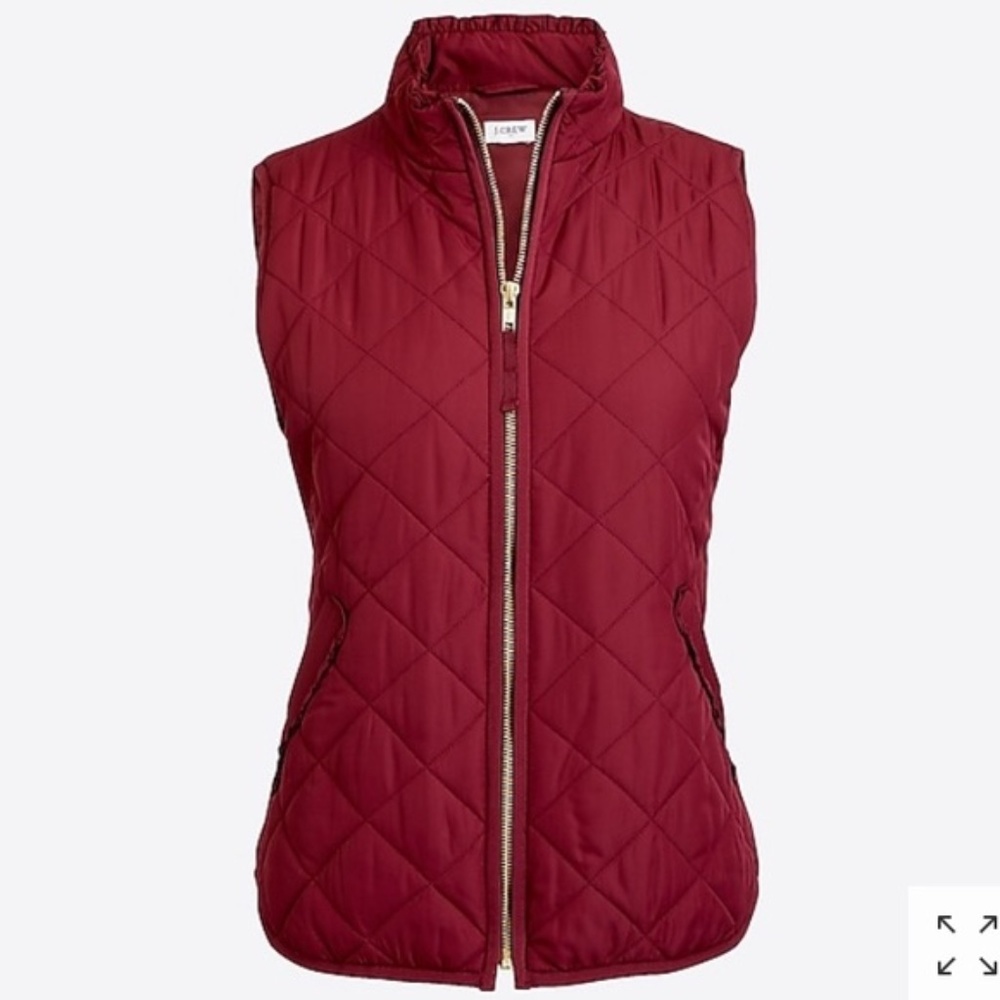 NWT J. Crew Factory Ruffle Quilted Puffer Vest